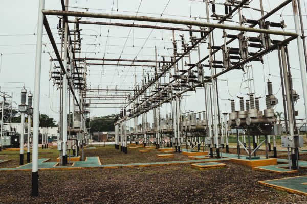 A shot of a part of high voltage electric power station
